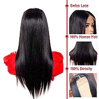 VTAOZI Straight Lace Front Wigs Human Hair for Black Women 4x4 Lace Closure Wigs Human Hair Pre Plucked With Baby Hair 150% Density Brazilian Straight Lace Front Closure Wigs Human Hair 30 Inch