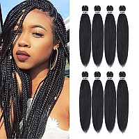 Pre Stretched Braiding Hair 22 Inch 8 Packs Professional Soft Yaki Braiding Hair For Braids Hot Water Setting Synthetic Crochet