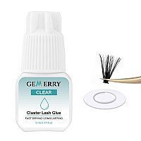 Gemerry Cluster Lash Glue Clear Eyelash Glue Fast Drying Long Lasting Individual Lash Glue For Lash Clusters Adhesive 5Ml