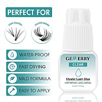 Gemerry Cluster Lash Glue Clear Eyelash Glue Fast Drying Long Lasting Individual Lash Glue For Lash Clusters Adhesive 5Ml