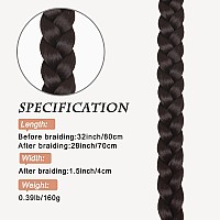 Charsun 32 Inch Long Braided Ponytail Extensions For Women Straight Wrap Around Hair Extensions With Hair Tie Natural Soft Diy