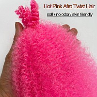 Pink Marley Hair For Kids 3 Pack Preseparated Spring Twist Hair For Soft Locs Hot Pink Kids Braiding Hair 16 Inch Springy Afro