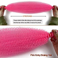 Pink Marley Hair For Kids 3 Pack Preseparated Spring Twist Hair For Soft Locs Hot Pink Kids Braiding Hair 16 Inch Springy Afro