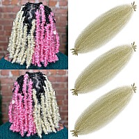 613 Blonde Marley Twist Hair Wrapping Hair For Soft Locs 16 Inch Prefluffed Kinky Twist Hair For Braiding 613 Marley Twist Bra