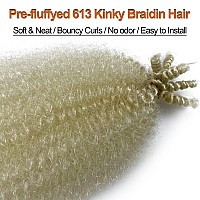 613 Blonde Marley Twist Hair Wrapping Hair For Soft Locs 16 Inch Prefluffed Kinky Twist Hair For Braiding 613 Marley Twist Bra