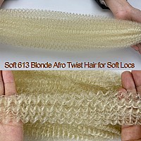 613 Blonde Marley Twist Hair Wrapping Hair For Soft Locs 16 Inch Prefluffed Kinky Twist Hair For Braiding 613 Marley Twist Bra