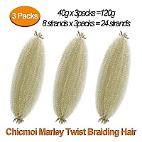 613 Blonde Marley Twist Hair Wrapping Hair For Soft Locs 16 Inch Prefluffed Kinky Twist Hair For Braiding 613 Marley Twist Bra