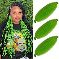 Green Kinky Braiding Hair 16 Inch Spring Twist Hair Springy Afro Twist Hair Green Kinky Twist Hair For Braiding 3 Packs Marley T