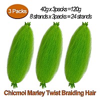 Green Kinky Braiding Hair 16 Inch Spring Twist Hair Springy Afro Twist Hair Green Kinky Twist Hair For Braiding 3 Packs Marley T