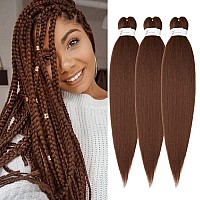 Braiding Hair Pre Stretched 24 Inch 3 Packs Kanekalon Braiding Hair Soft Yaki Textureno Itch Hot Water Setting Synthetic Hair