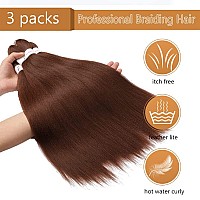 Braiding Hair Pre Stretched 24 Inch 3 Packs Kanekalon Braiding Hair Soft Yaki Textureno Itch Hot Water Setting Synthetic Hair