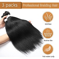 Braiding Hair Pre Stretched 14 Inch 3 Packs Short Braiding Hairno Itch Hot Water Setting Natural Black Professional Synthetic