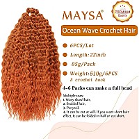 Ocean Wave Crochet Hair 22Inch Ombre Curly Braiding Crochet Hair Synthetic Wavy Crochet Hair Extensions For Women 6Packs 30