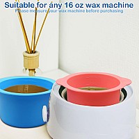 Silicone Wax Warmer Liners With Spatula Sticks 2 Pcs Nonstick Reusable Wax Melt Bowls For Hair Removal Blue Pink