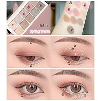 Go Ho 10 Colors Eyeshadow Palette,All Matte Naked Eye Shadow Makeup,Pop Colors Highly Pigmented Blendable Shades Nude Eye Shadow,Waterproof Eyeshadow Makeup Palette,06 Light Pink&Brown