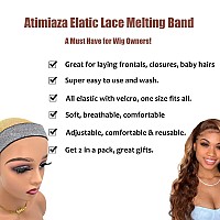 Atimiaza 2 Pcs Elastic Bands For Wig Silver Lace Melting Edge Wrap To Lay Edges Silver Pack Of 2