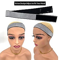 Atimiaza 2 Pcs Elastic Bands For Wig Silver Lace Melting Edge Wrap To Lay Edges Silver Pack Of 2