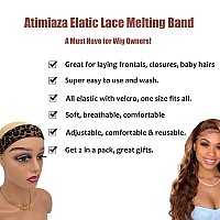 Atimiaza 3 Pcs Elastic Bands For Wigs Lace Melting Edge Wrap To Lay Edges Silver Leopard Black Pack