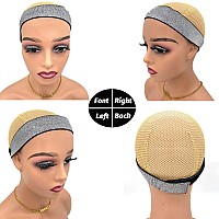 Atimiaza 3 Pcs Elastic Bands For Wigs Lace Melting Edge Wrap To Lay Edges Silver Leopard Black Pack