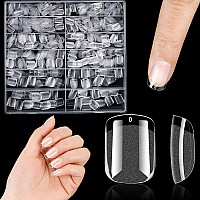 Febsnow Short Square Nail Tips 1000Pcs Soft Square Gel Nail Tips Acrylic Nails Full Cover Flake Nail Tips 10Sizes With Clear Pl