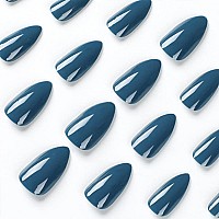 Medium Length Press On Nails Almond Shape Xcreando Neutral Easy Fake Nails Acrylic Full Cover Gel Opaque False Nails Simple Mani