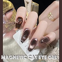 Ahamiou Crystal Cat Eye Gel Polish Kits Magnetic Nail Polish Set Holographic Cats Eyes Gel Nail Polish Shiny Diamond Glitter Gel