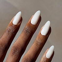 White Press On Nails Almond Shaped Nails Xcreando Medium Fake Nails Short Almond Acrylic Nails Glue On Nails Medium Length False