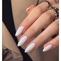 White Press On Nails Almond Shaped Nails Xcreando Medium Fake Nails Short Almond Acrylic Nails Glue On Nails Medium Length False