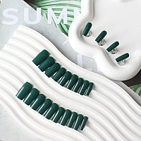 Dark Green Press On Nails Medium Long Square Xcreando Medium Coffin Nails Acrylic Nails Press Ons Glue On Nails Medium Length S