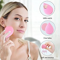 7Pcs Makeup Sponge And 1 Bottle And 1 Sponge Holder Beauty Sponge Blender Set For Blending Foundation Cream And Powder Light