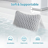 Conbella Luxury Bath Pillows For Tub Slip Resistant Waterproof Bath Pillows For Tub Neck And Back Support With 2 Strong Suction