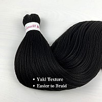 Gozill 30Inch Braiding Hair Pre Stretched Black Kanekalon Prestretched Braiding Hair Ez Braid Colored Braiding Hair Extension 30