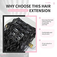 Flufymooz Clip In Hair Extensions6Pcs Hair Extensions Long Mermaid Waves Wavy Synthetic Clip On Hairpiece For Women 24 Inch Na