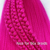 Gozill Rose Pink Braiding Hair Pre Stretched Long Box Braid Hair 30 Inch Prestretched Braiding Hairpack Of 3