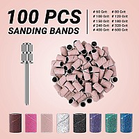 Melodysusie 100 Pcs Nail Drill Bits Sanding Bands For Nail Drill 80 Coarse Grit Nail File Sanding Bands For Acrylic Nails Gel Ma