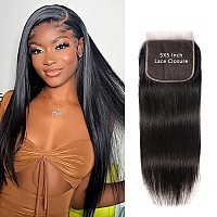 Selina 5X5 Closure Brazilian Straight Closure 5X5 Lace Closure Human Hair Unprocessed Human Hair Brazilian Virgin Hair Free Part