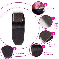 Selina 5X5 Closure Brazilian Straight Closure 5X5 Lace Closure Human Hair Unprocessed Human Hair Brazilian Virgin Hair Free Part