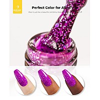 Burano Glitter Gel Nail Polish Led Uv Nail Gel Shimmer Holographic Effect Soak Off Gel Curing Required No Chip Gel Polish Spar