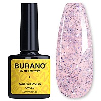 Burano Glitter Gel Nail Polish Led Uv Nail Gel Shimmer Holographic Effect Soak Off Gel Curing Required No Chip Gel Polish Spar