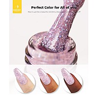 Burano Glitter Gel Nail Polish Led Uv Nail Gel Shimmer Holographic Effect Soak Off Gel Curing Required No Chip Gel Polish Spar