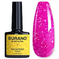 Burano Glitter Gel Nail Polish Led Uv Nail Gel Shimmer Holographic Effect Soak Off Gel Curing Required No Chip Gel Polish Spar