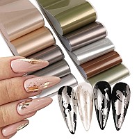 Metallic Nail Foil Transfer Stickers Gold Nail Art Stickers Holographic Foils Vintage Matte Rose Gold Design Nail Foil Adhesive