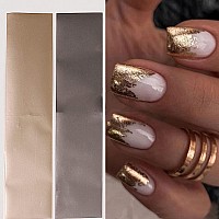 Metallic Nail Foil Transfer Stickers Gold Nail Art Stickers Holographic Foils Vintage Matte Rose Gold Design Nail Foil Adhesive