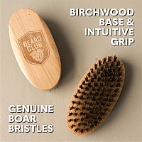 Beard Club Mens Boar Bristle Brush Birchwood Grooming Tool For Styling Taming And Healthy Beard Growth