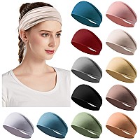 Jesries Headbands For Women Non Slip Turban Hair Wrap Elastic Hair Bands Workout Running Headwrap Sweat Yoga Head Bands For Girl