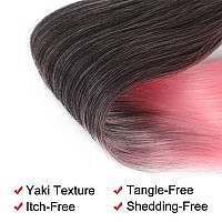 Ombre Pink Braiding Hair Pre Stretched Easy Braiding Hair Yaki Texture Professional Synthetic Braiding Hair 26 Inches Braids Hot