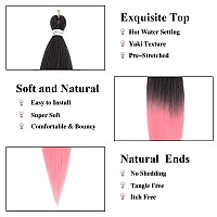 Ombre Pink Braiding Hair Pre Stretched Easy Braiding Hair Yaki Texture Professional Synthetic Braiding Hair 26 Inches Braids Hot