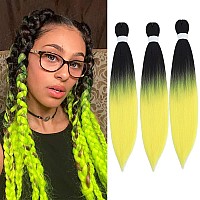 Ombre Yellow Braiding Hair Pre Stretched Easy Braiding Hair Yaki Texture Professional Synthetic Braiding Hair 26 Inches Braids H