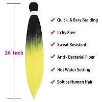 Ombre Yellow Braiding Hair Pre Stretched Easy Braiding Hair Yaki Texture Professional Synthetic Braiding Hair 26 Inches Braids H