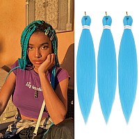 Blue Braiding Hair Pre Stretched Easy Braiding Hair Yaki Texture Professional Synthetic Braiding Hair 26 Inches Braids Hot Water